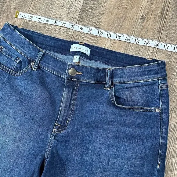 Lane Bryant Sz 16 Mid Rise Bermuda Flex Magic Waistband Jean Denim Shorts 34x10 - Picture 3 of 7